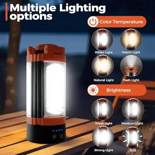 Rechargeable camping lantern with stand