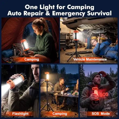 Rechargeable camping lantern with stand