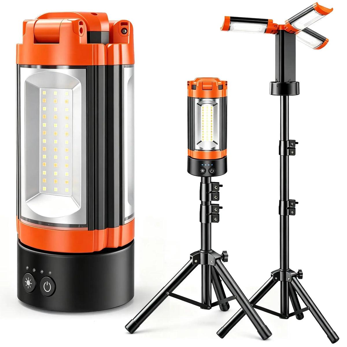 Rechargeable camping lantern with stand