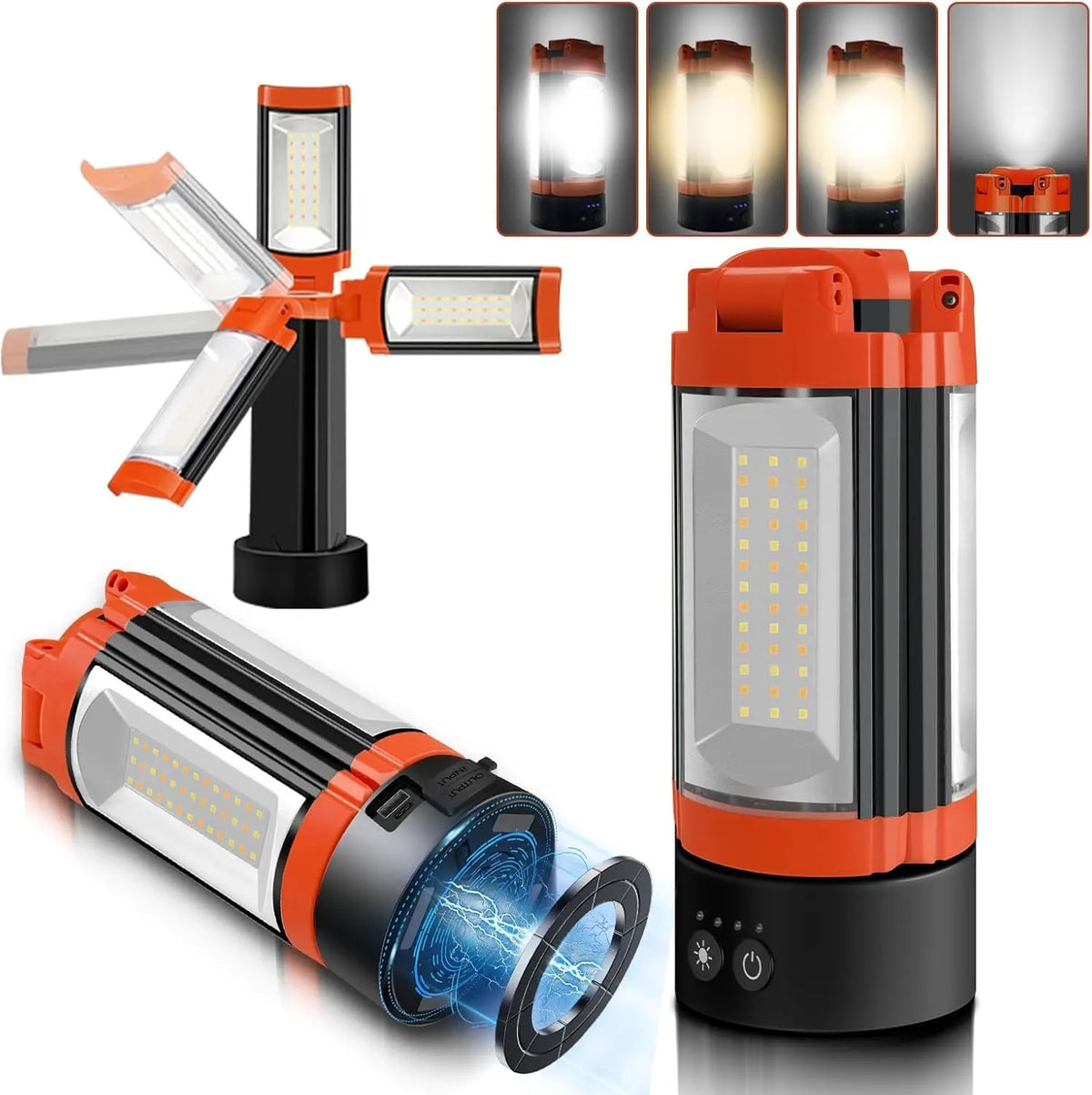 Rechargeable camping lantern with stand