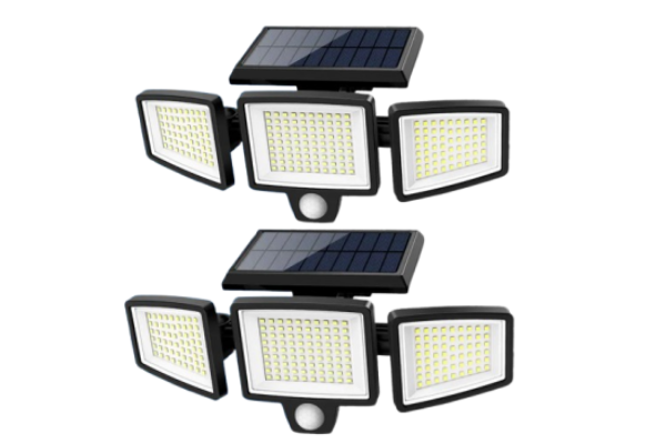 Ultra-Bright 210LED Solar Security Light With 3 Adjustable Heads & Motion Sensor